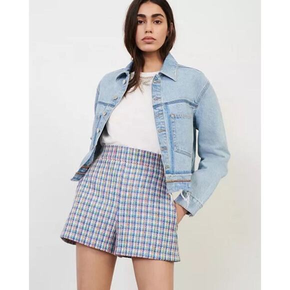 Maje Pants - Maje Izam Tweed High Rise Shorts - Size 38